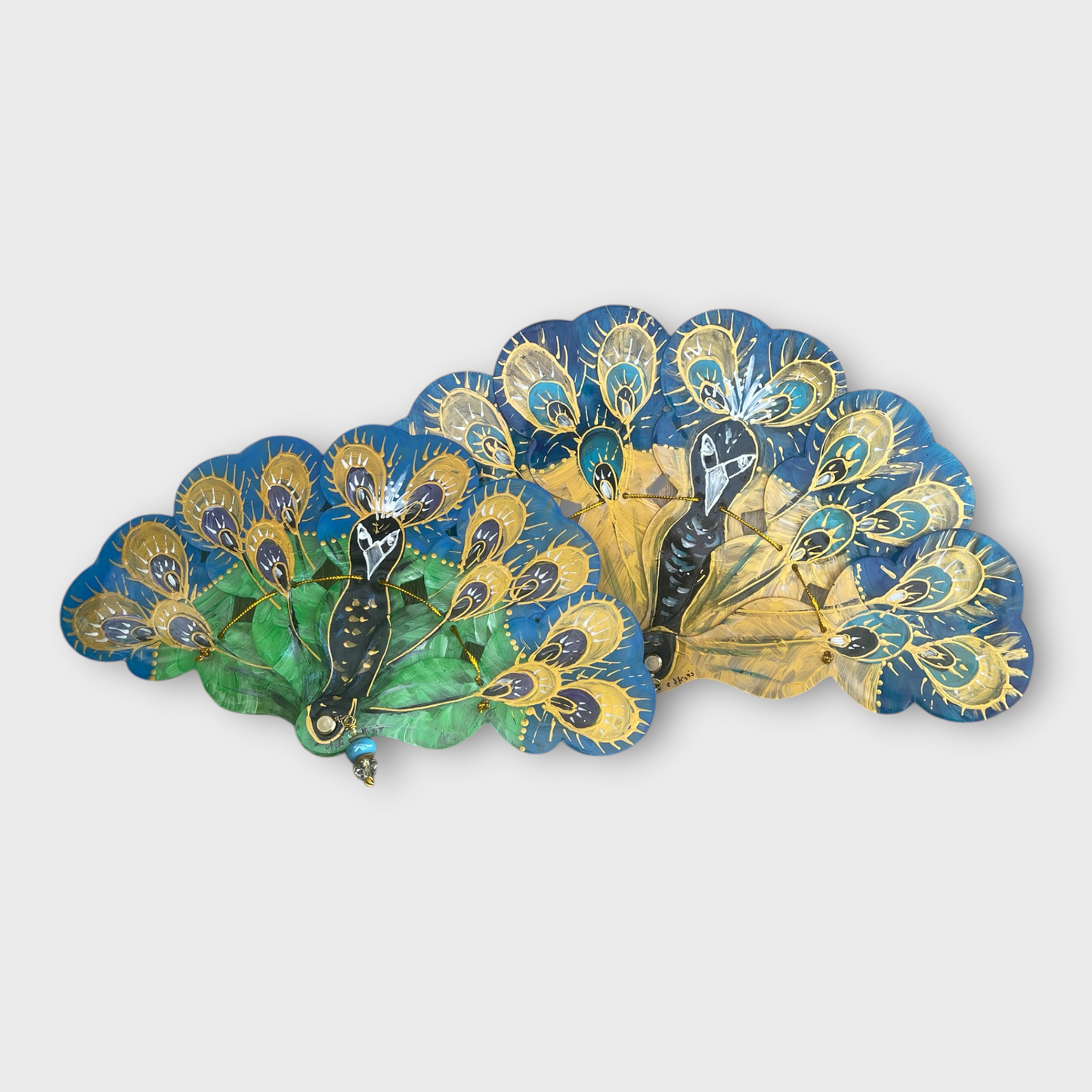 Ventaglio in plexiglas da borsetta "Pavone"