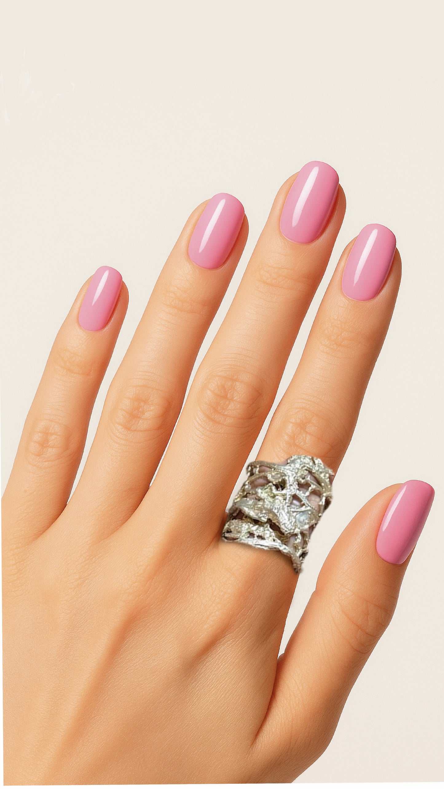 Anello i fibra di ficodindia elettroformato placcato argento