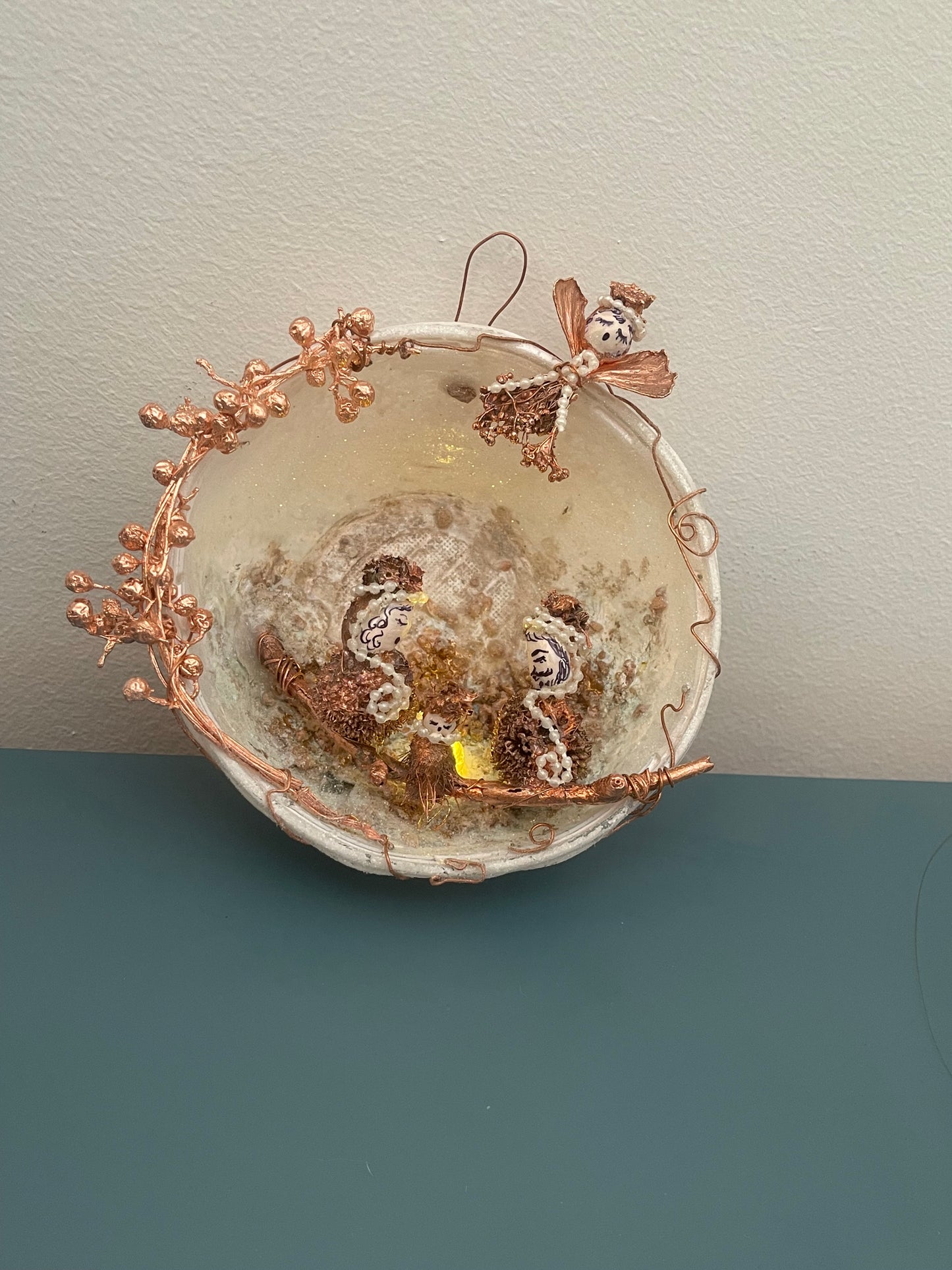 Presepe con foglie elettroformate