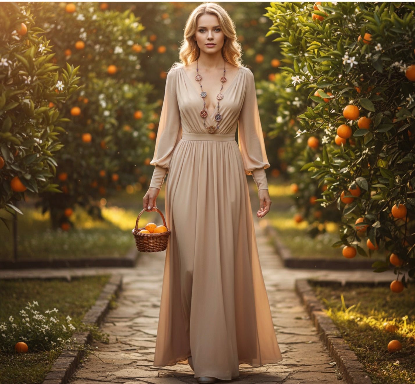 Collana con arance elettroformate