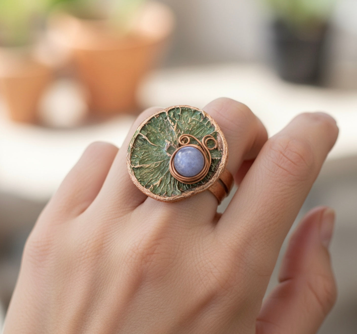 Anello regolabile arancia elettroformata