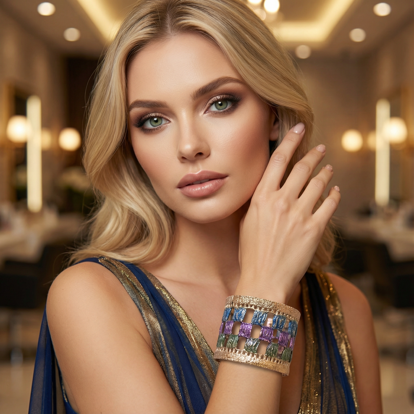 Bracciale in pizzo elettroformato e patinato