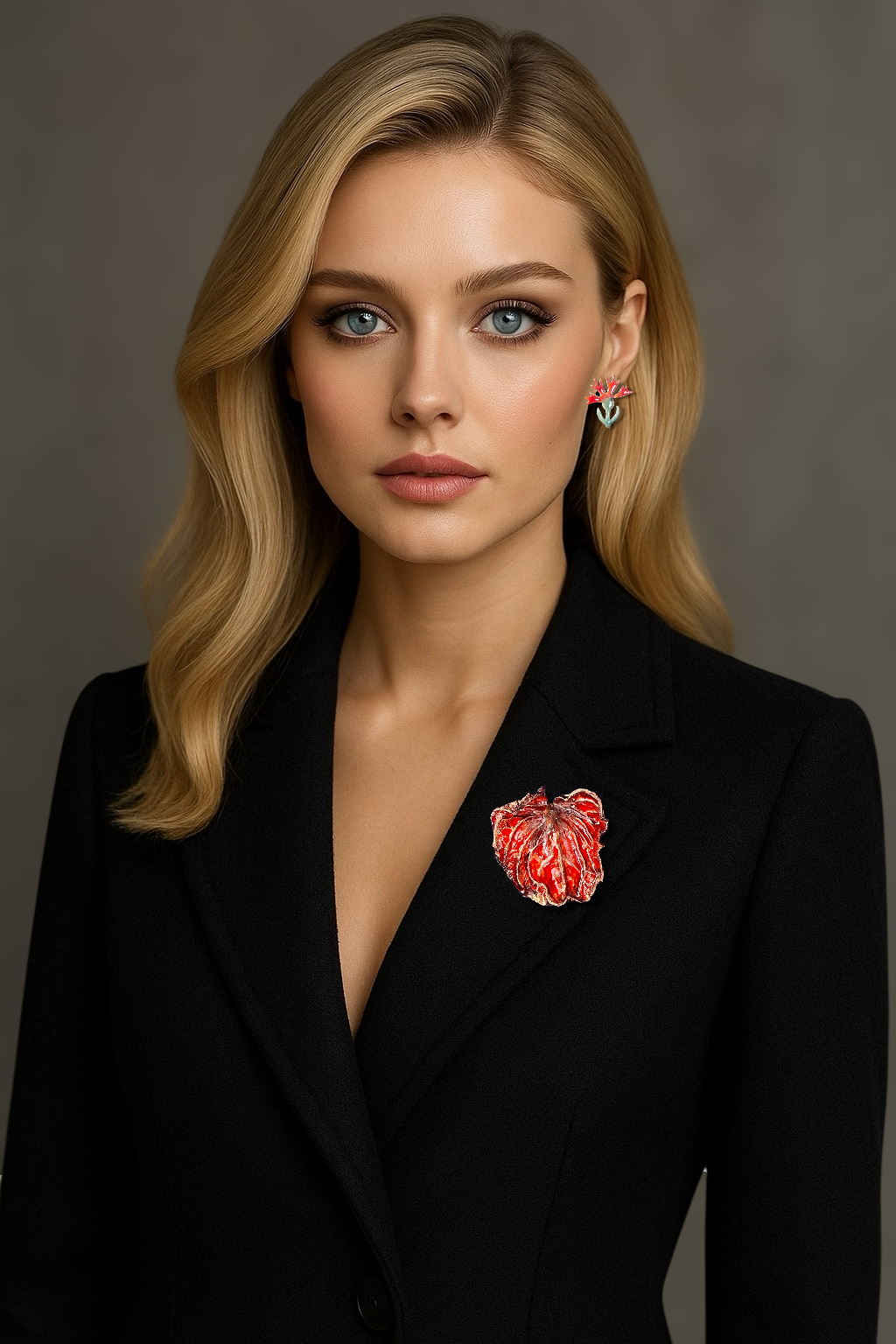 Spilla con fiore di Anturium elettroformato