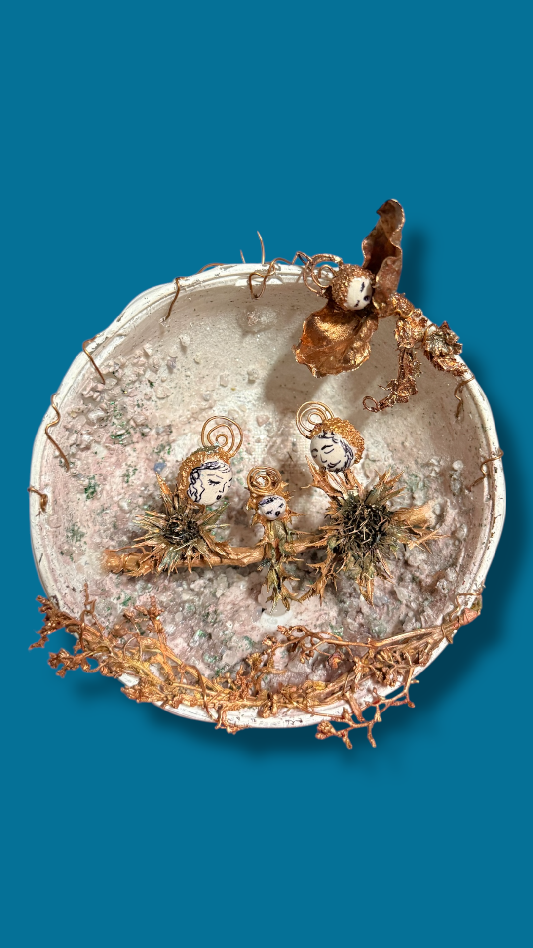 Presepe con foglie elettroformate