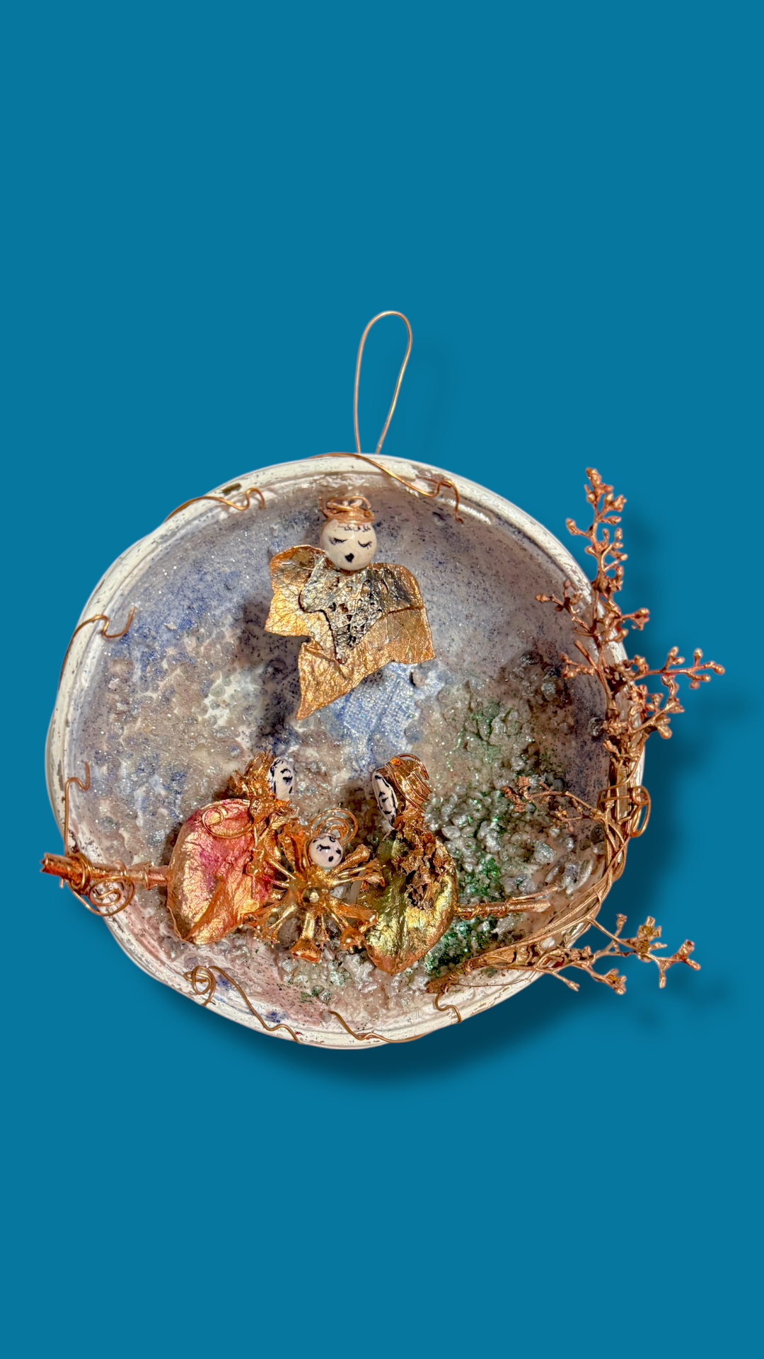 Presepe con foglie elettroformate