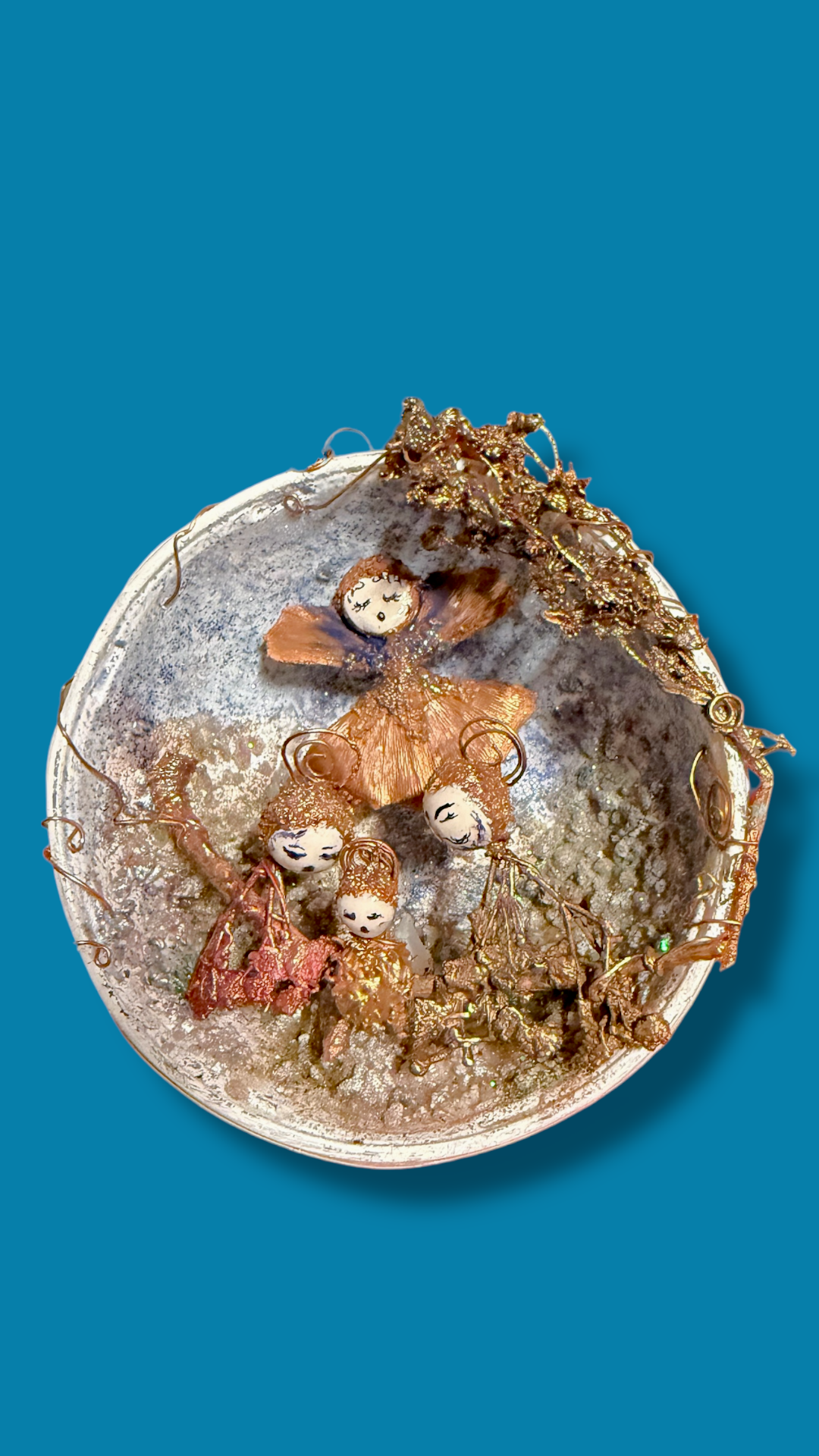 Presepe con foglie elettroformate