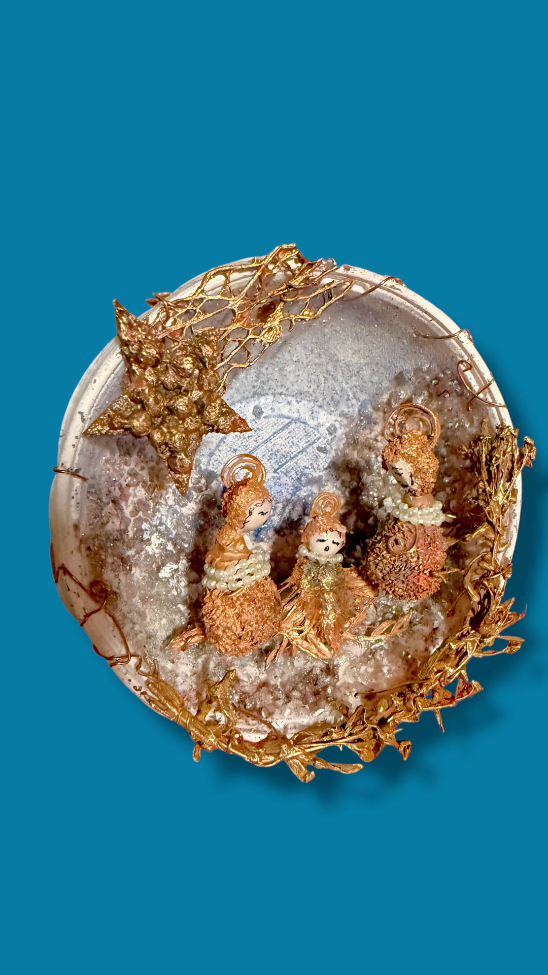 Presepe con foglie elettroformate