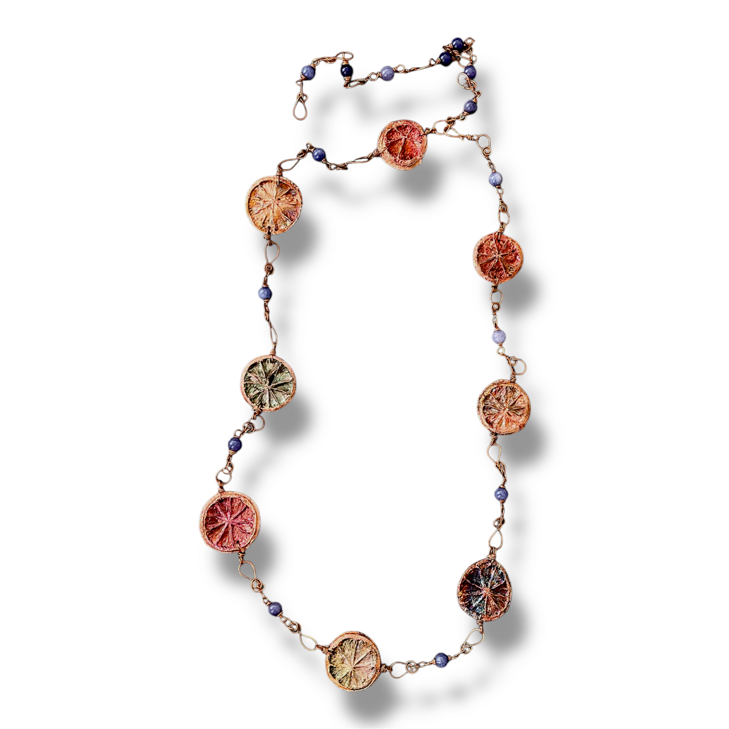 Collana con arance elettroformate