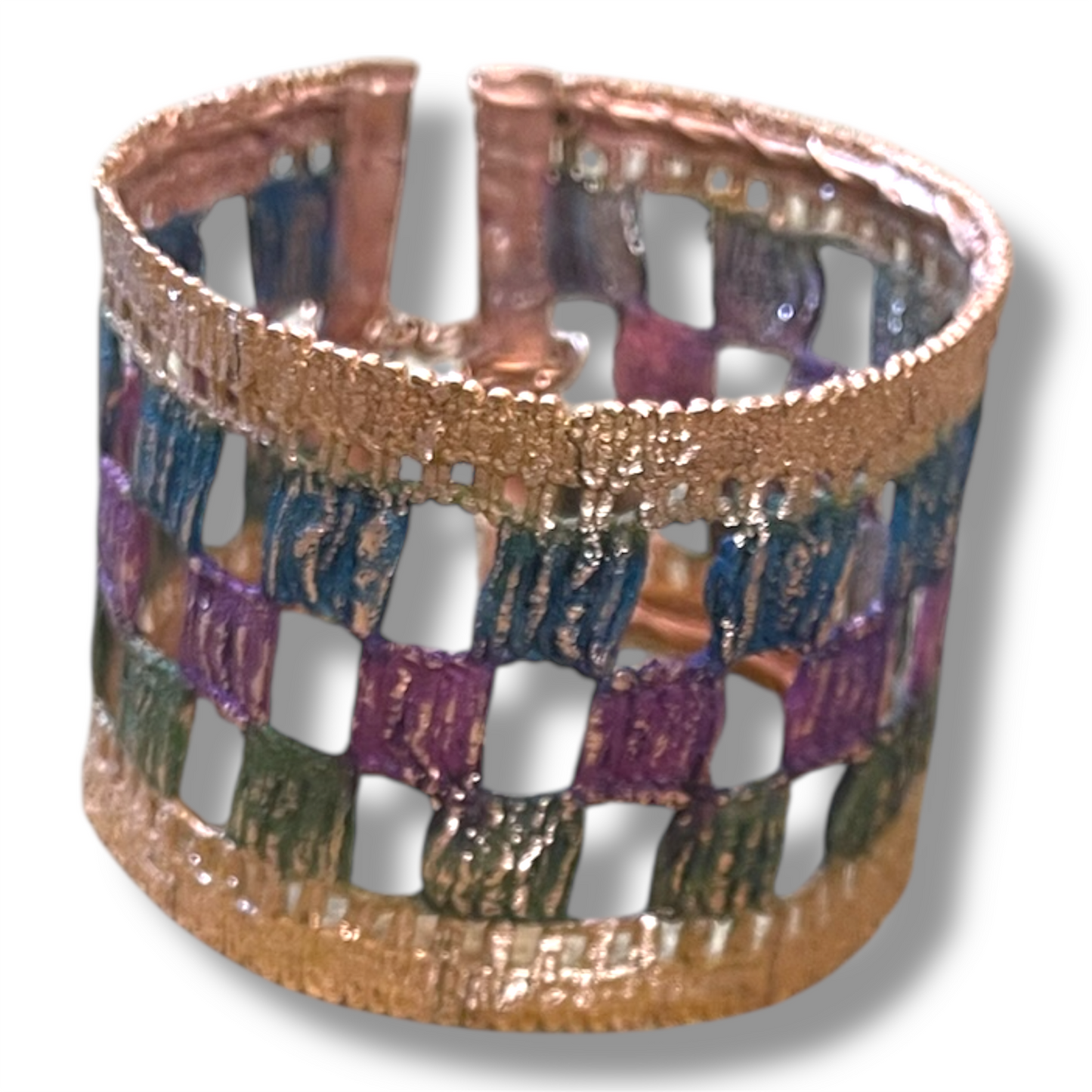 Bracciale in pizzo elettroformato e patinato