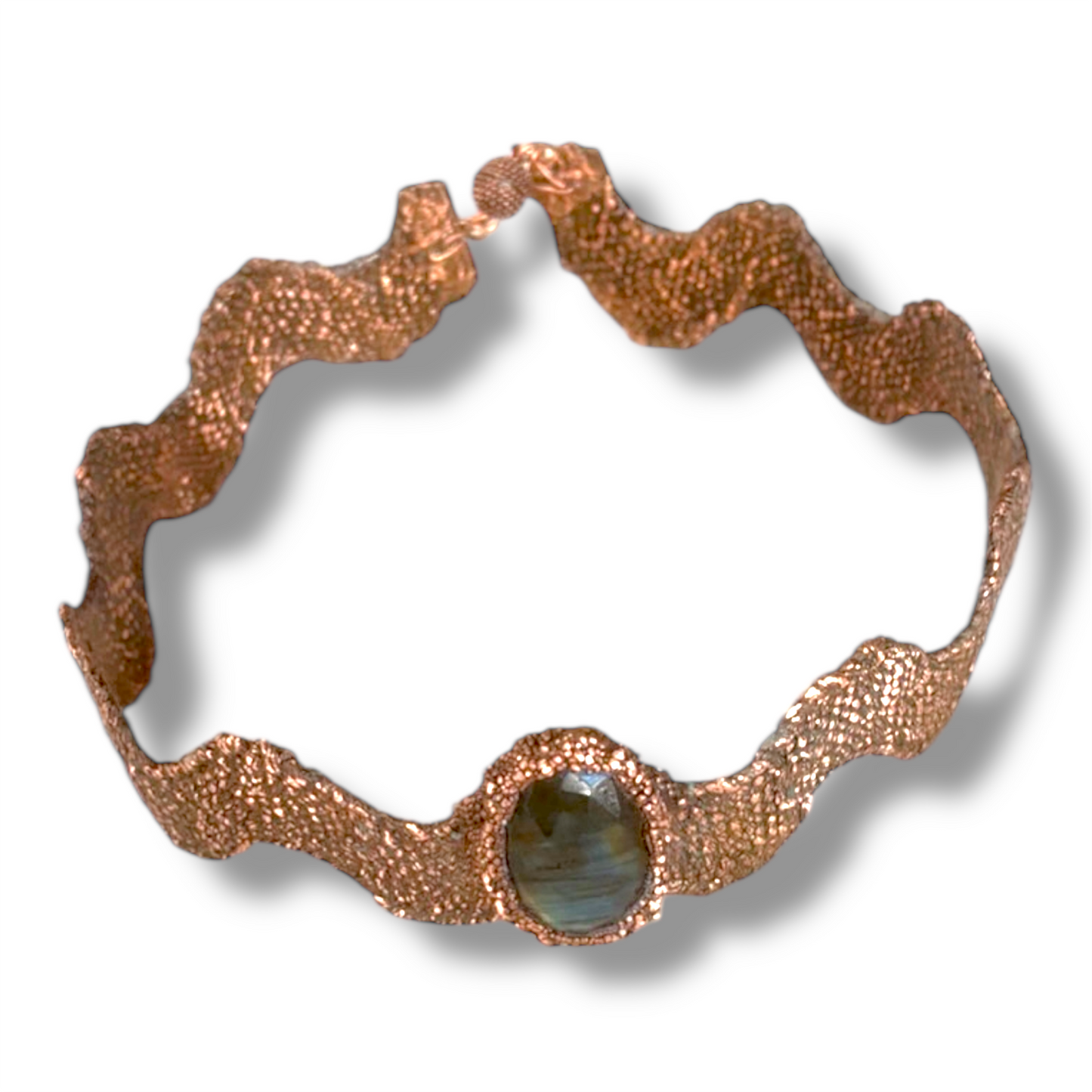 Chocker elettroformato con vera labradorite