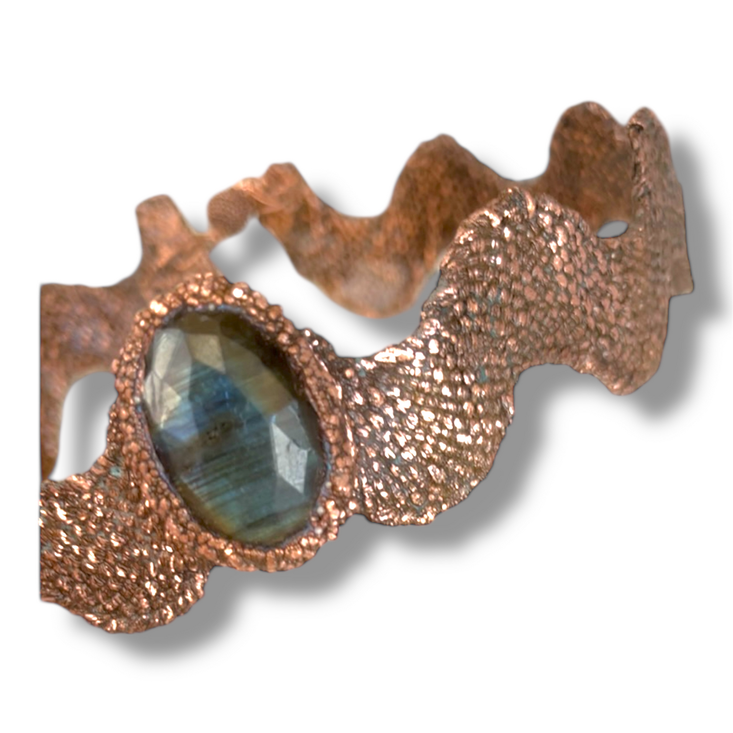 Chocker elettroformato con vera labradorite